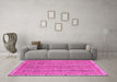 Machine Washable Abstract Pink Modern Rug in a Living Room, wshabs2696pnk