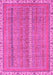 Machine Washable Abstract Pink Modern Rug, wshabs2696pnk