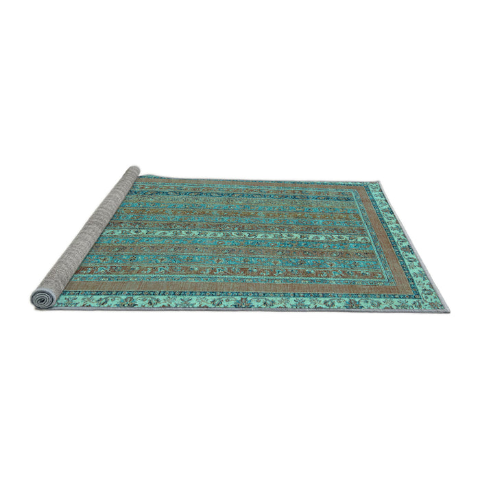 Sideview of Machine Washable Abstract Light Blue Modern Rug, wshabs2696lblu