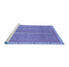 Sideview of Machine Washable Abstract Blue Modern Rug, wshabs2696blu