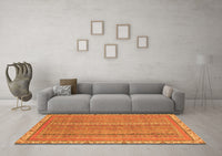 Machine Washable Abstract Orange Modern Rug, wshabs2696org