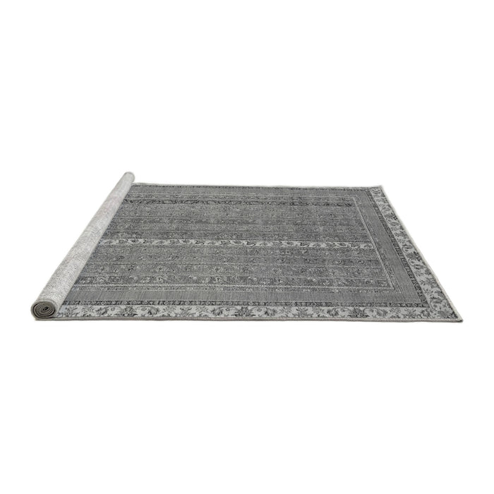 Sideview of Machine Washable Abstract Gray Modern Rug, wshabs2696gry