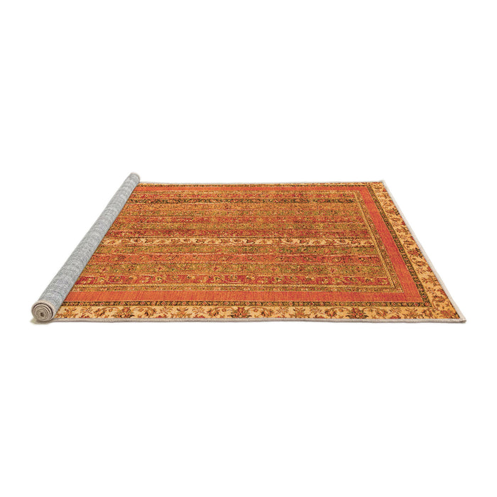 Sideview of Machine Washable Abstract Orange Modern Area Rugs, wshabs2696org