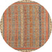 Round Abstract Red Modern Rug, abs2696