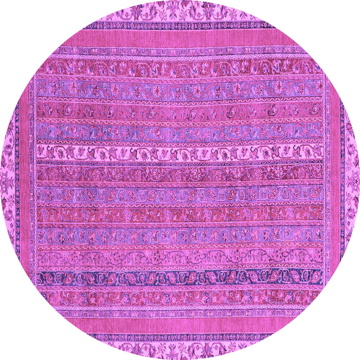 Round Machine Washable Abstract Purple Modern Area Rugs, wshabs2696pur