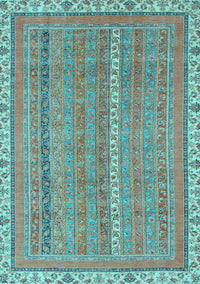 Abstract Light Blue Modern Rug, abs2696lblu