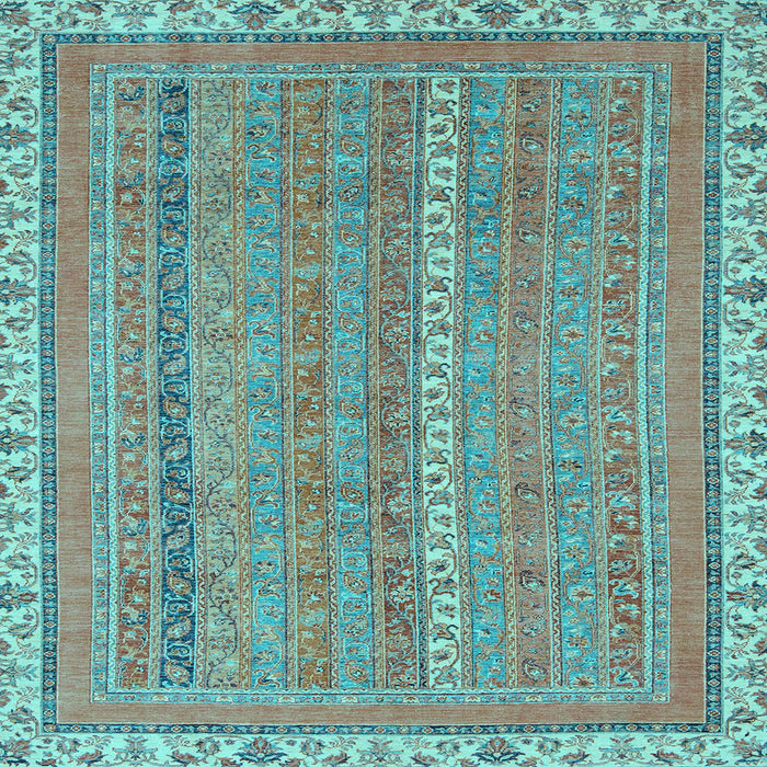 Square Machine Washable Abstract Light Blue Modern Rug, wshabs2696lblu