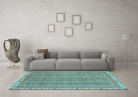 Machine Washable Abstract Light Blue Modern Rug, wshabs2696lblu