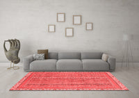 Machine Washable Abstract Red Modern Rug, wshabs2696red