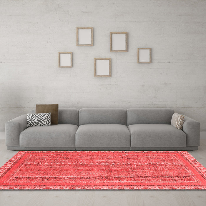 Modern Red Washable Rugs