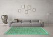 Machine Washable Abstract Turquoise Modern Area Rugs in a Living Room,, wshabs2696turq