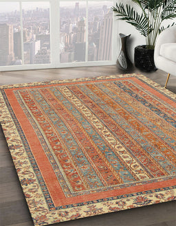 Machine Washable Abstract Red Rug in a Family Room, wshabs2696