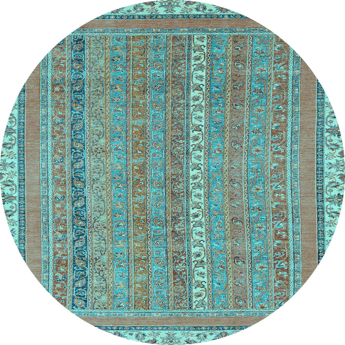 Round Machine Washable Abstract Light Blue Modern Rug, wshabs2696lblu