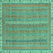 Square Machine Washable Abstract Turquoise Modern Area Rugs, wshabs2696turq