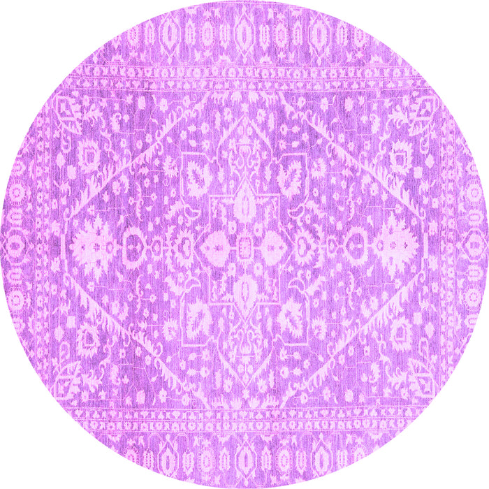 Round Oriental Purple Traditional Rug, abs2697pur