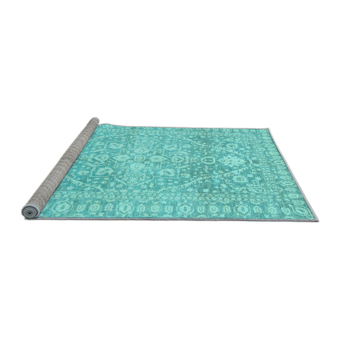 Sideview of Machine Washable Oriental Light Blue Traditional Rug, wshabs2697lblu