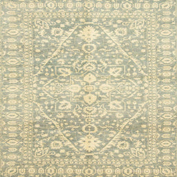 Square Abstract Olive Green Oriental Rug, abs2697