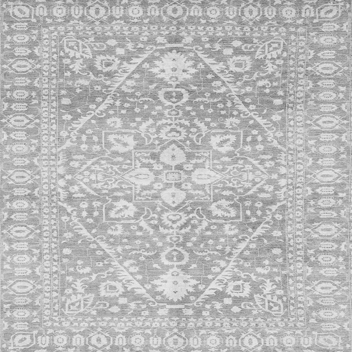 Square Oriental Gray Traditional Rug, abs2697gry