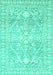 Machine Washable Oriental Turquoise Traditional Area Rugs, wshabs2697turq