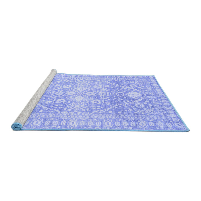 Sideview of Machine Washable Oriental Blue Traditional Rug, wshabs2697blu