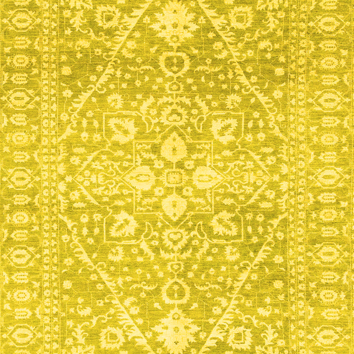 Machine Washable Oriental Yellow Traditional Rug, wshabs2697yw