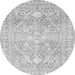 Round Oriental Gray Traditional Rug, abs2697gry