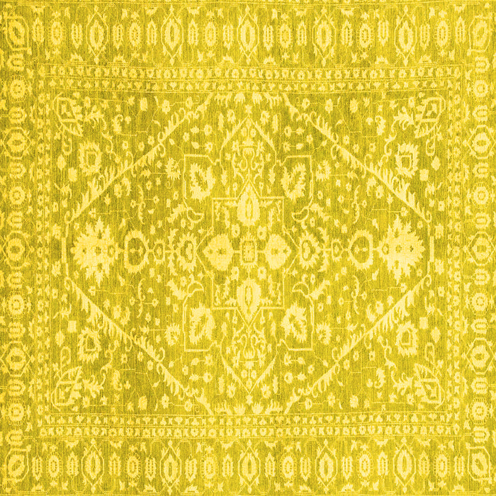 Square Oriental Yellow Traditional Rug, abs2697yw