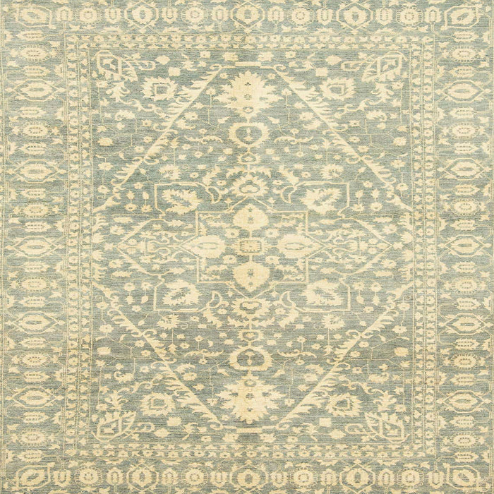 Square Machine Washable Abstract Olive Green Rug, wshabs2697