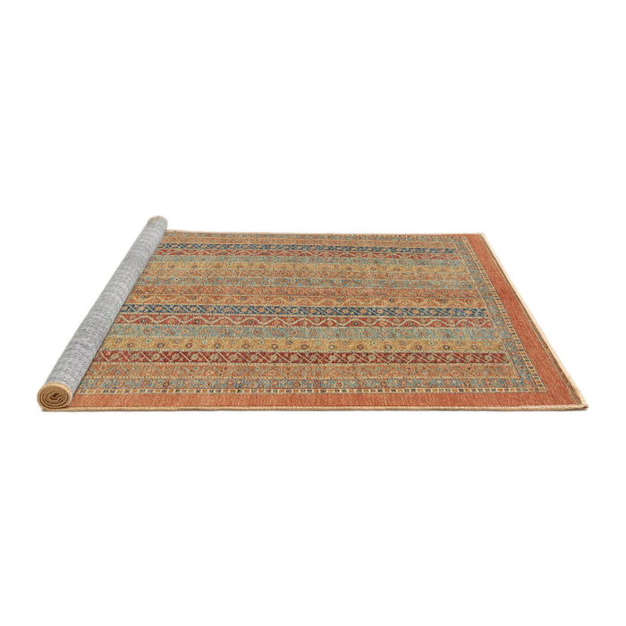 Sideview of Machine Washable Abstract Chocolate Brown Rug, wshabs2698