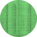 Round Abstract Emerald Green Modern Rug, abs2698emgrn