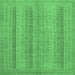 Square Abstract Emerald Green Modern Rug, abs2698emgrn