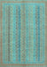 Machine Washable Abstract Light Blue Modern Rug, wshabs2698lblu