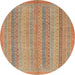 Round Machine Washable Abstract Chocolate Brown Rug, wshabs2698