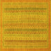 Square Abstract Yellow Modern Rug, abs2698yw