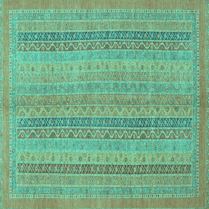 Square Abstract Turquoise Modern Rug, abs2698turq