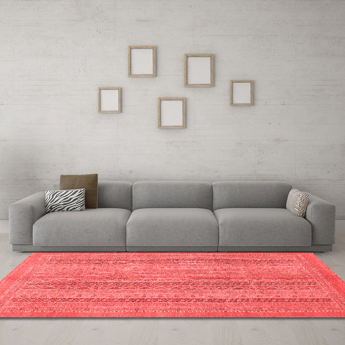 Modern Red Washable Rugs