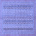 Square Abstract Blue Modern Rug, abs2698blu