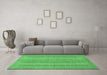 Machine Washable Abstract Emerald Green Modern Area Rugs in a Living Room,, wshabs2698emgrn