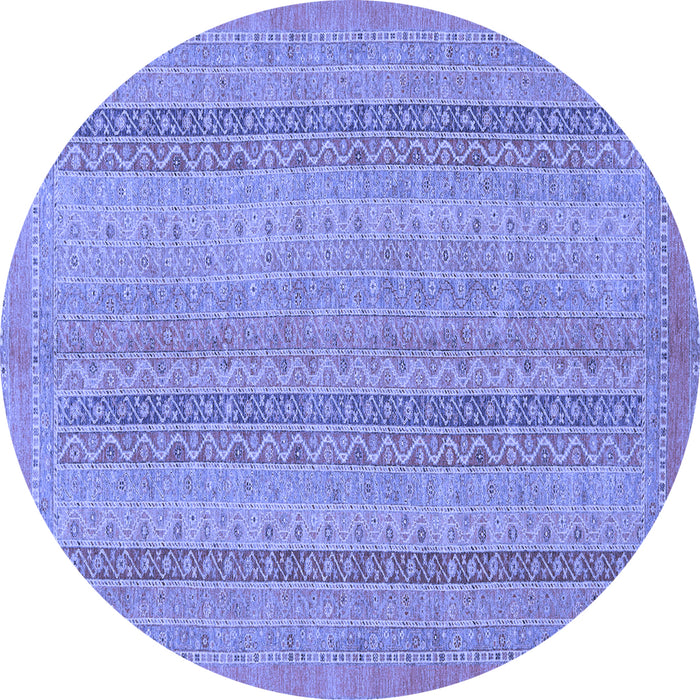 Round Abstract Blue Modern Rug, abs2698blu