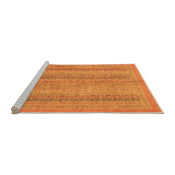 Sideview of Machine Washable Abstract Orange Modern Area Rugs, wshabs2698org