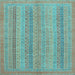 Square Machine Washable Abstract Light Blue Modern Rug, wshabs2698lblu