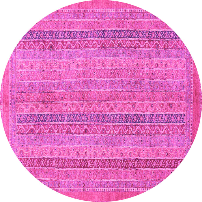 Round Abstract Pink Modern Rug, abs2698pnk