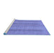 Sideview of Machine Washable Abstract Blue Modern Rug, wshabs2698blu