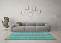 Machine Washable Abstract Light Blue Modern Rug, wshabs2698lblu