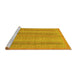 Sideview of Machine Washable Abstract Yellow Modern Rug, wshabs2698yw