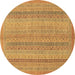 Round Abstract Brown Modern Rug, abs2698brn