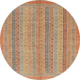 Round Abstract Chocolate Brown Modern Rug, abs2698