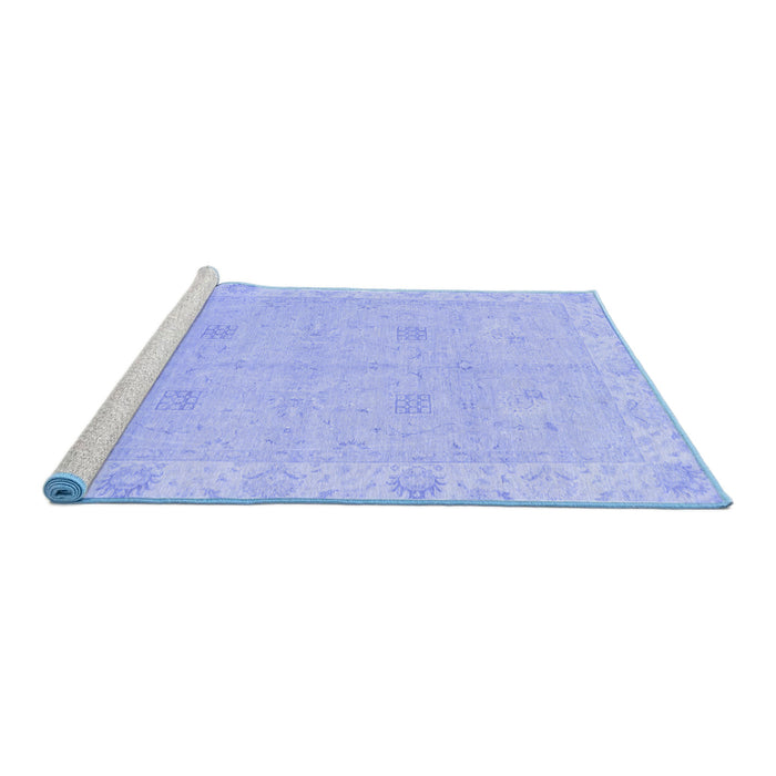 Sideview of Machine Washable Oriental Blue Traditional Rug, wshabs2699blu