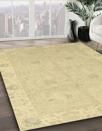 Abstract Mustard Yellow Oriental Rug, abs2699