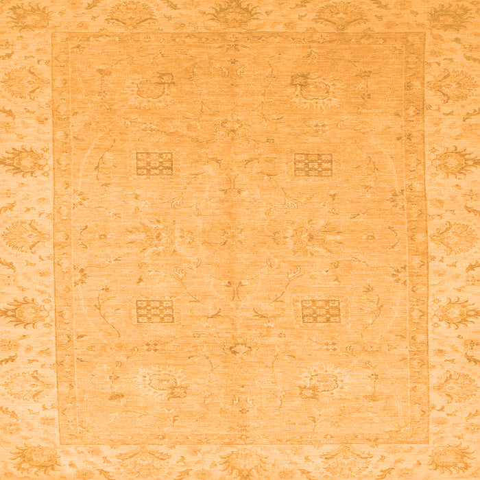 Square Machine Washable Oriental Orange Traditional Area Rugs, wshabs2699org